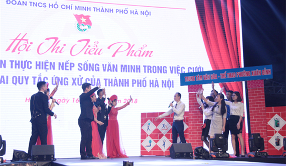 Sôi nổi Hội thi tiểu phẩm tuyên truyền thực hiện nếp sống văn minh trong việc Cưới và hai Quy tắc ứng xử của Thành phố