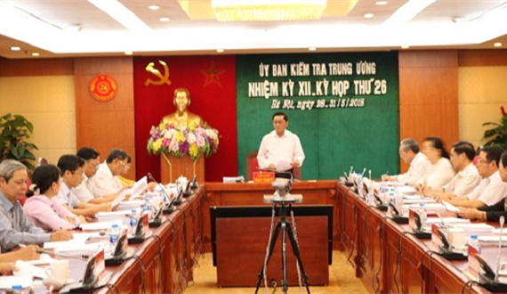 Thông cáo báo chí kỳ họp 26 của Ủy ban Kiểm tra Trung ương