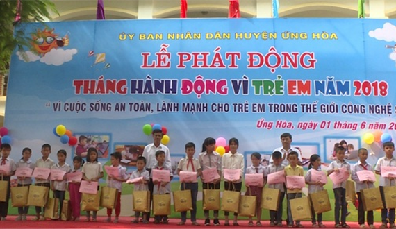 Huyện Ứng Hòa phát động Tháng Hành động vì trẻ em năm 2018