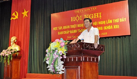 Thị xã Sơn Tây tổ chức Hội nghị học tập, quán triệt Nghị quyết  Hội nghị Trung ương 7 (khóa XII)