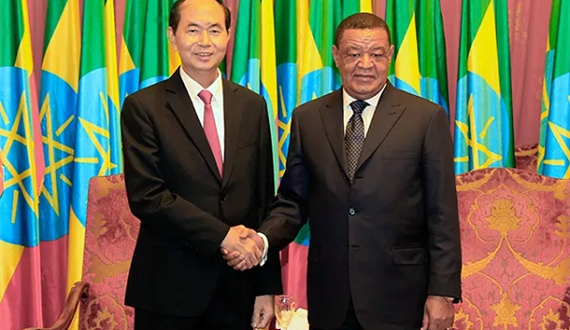 Chủ tịch nước Trần Ðại Quang hội đàm với Tổng thống Ethiopia M.Teshome