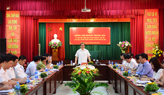 Bí thư Thành ủy Hà Nội Hoàng Trung Hải làm việc với Sở Công thương