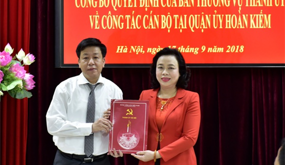 Quận Hoàn Kiếm có tân Bí thư Quận ủy