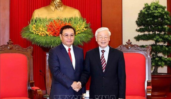 Tổng Bí thư Nguyễn Phú Trọng, Thủ tướng Nguyễn Xuân Phúc tiếp Đoàn UBTUMT Lào Xây dựng đất nước
