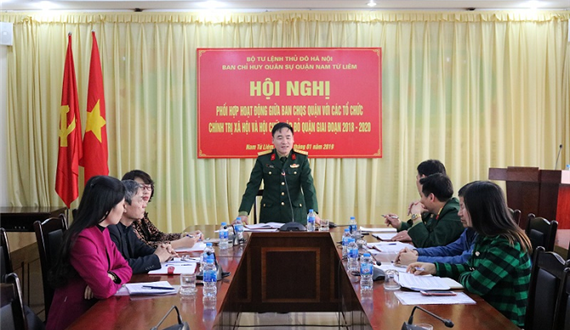 Quận Nam Từ Liêm: Tăng cường phối hợp hoạt động giữa Ban Chỉ huy Quân sự với các tổ chức chính trị - xã hội