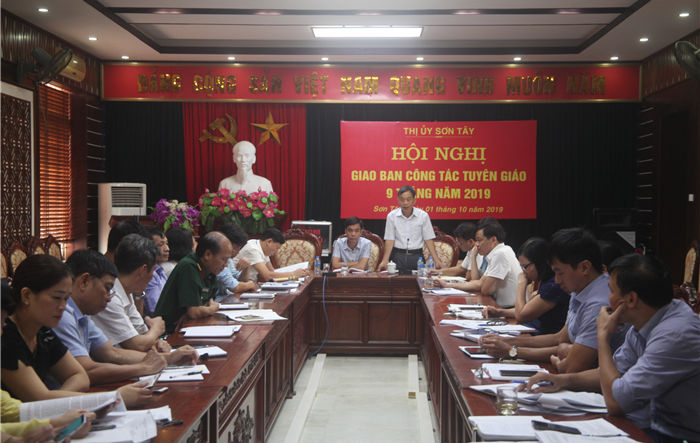 Thị ủy Sơn Tây: Giao ban công tác tuyên giáo 9 tháng năm 2019