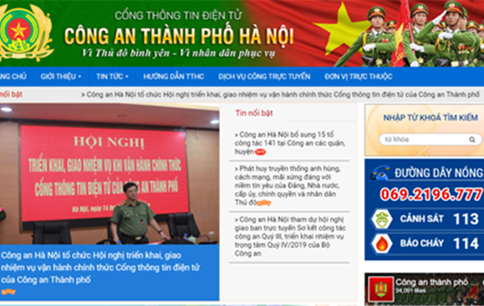 Công an Hà Nội triển khai vận hành chính thức Cổng thông tin điện tử