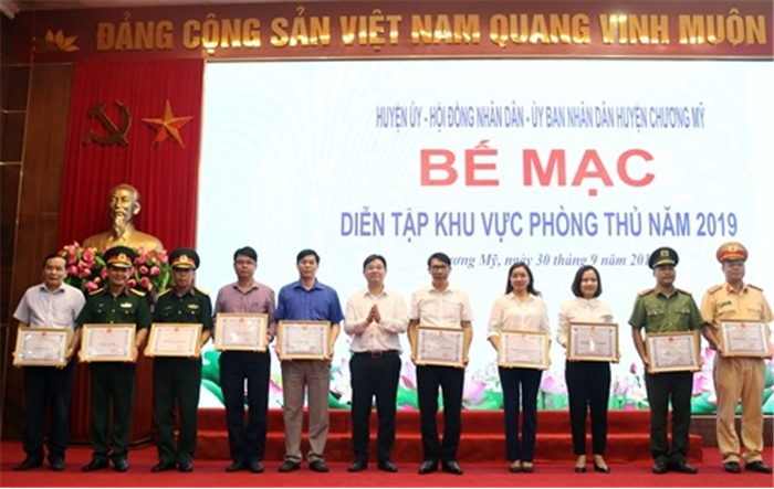 Huyện Chương Mỹ bế mạc diễn tập khu vực phòng thủ năm 2019