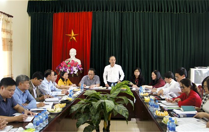Thường trực Huyện ủy Gia Lâm làm việc với Đảng ủy xã Kiêu Kỵ về công tác chuẩn bị tổ chức Đại hội Đảng bộ các cấp