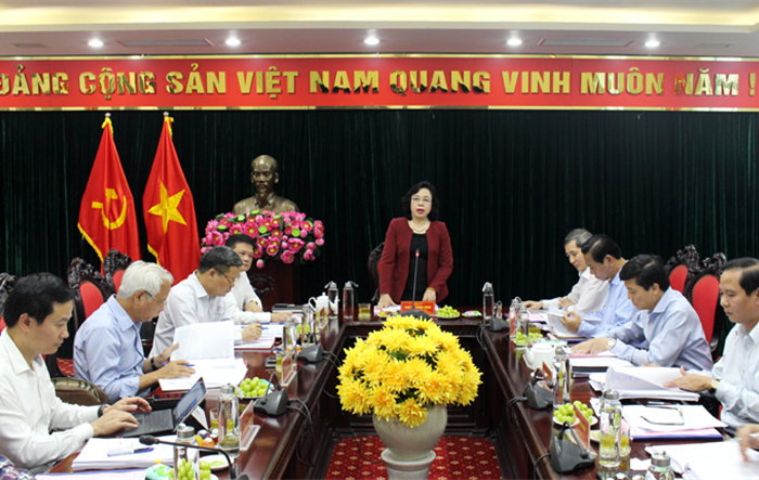 Phó Bí thư Thường trực Thành ủy Hà Nội Ngô Thị Thanh Hằng làm việc với Ban Thường vụ Quận ủy Ba Đình