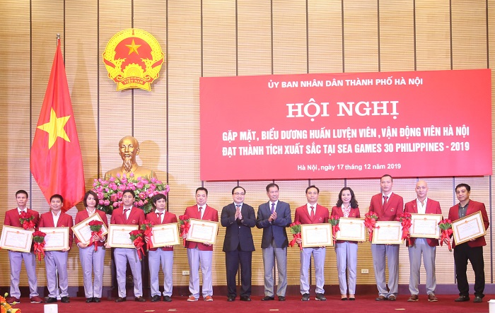 Gặp mặt, biểu dương huấn luyện viên, vận động viên Hà Nội đạt thành tích xuất sắc tại SEA Games 30