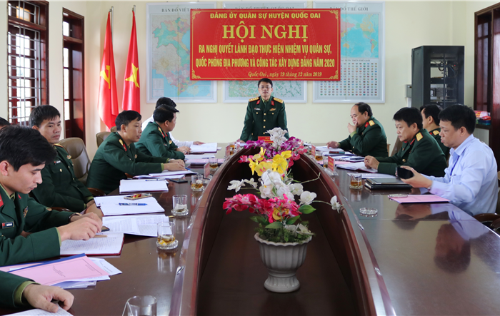 Đảng ủy Quân sự huyện Quốc Oai triển khai nhiệm vụ năm 2020