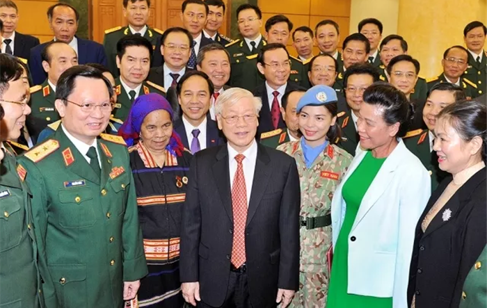 Tổng Bí thư, Chủ tịch nước Nguyễn Phú Trọng gặp mặt các điển hình, tiên tiến trong xây dựng nền quốc phòng toàn dân vững mạnh