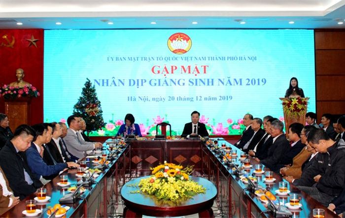 Chủ tịch Ủy ban Mặt trận Tổ quốc Việt Nam thành phố Hà Nội: Gặp mặt các chức sắc, chức việc nhân dịp Giáng sinh 2019