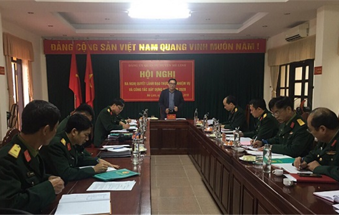 Đảng ủy Quân sự huyện Mê Linh ra nghị quyết lãnh đạo thực hiện nhiệm vụ và công tác xây dựng Đảng năm 2020 