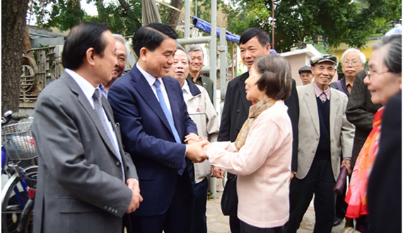 Chủ tịch UBND Thành phố Hà Nội Nguyễn Đức Chung chúc Tết Câu lạc bộ Thăng Long