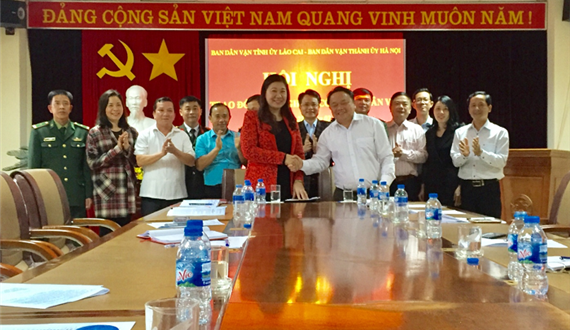 Ban Dân vận Thành ủy Hà Nội tăng cường phối hợp công tác với Ban Dân vận Tỉnh ủy Lào Cai