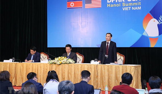 Họp báo quốc tế về công tác chuẩn bị Thượng đỉnh Hoa Kỳ-Triều Tiên