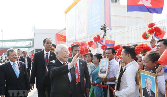 Tổng Bí thư, Chủ tịch nước bắt đầu chuyến thăm cấp nhà nước Campuchia