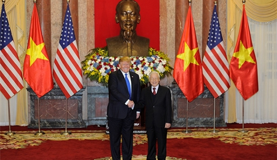 Tổng Bí thư, Chủ tịch nước Nguyễn Phú Trọng hội đàm, Thủ tướng Nguyễn Xuân Phúc hội kiến Tổng thống Hoa Kỳ Donald Trump