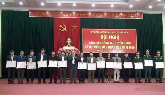 Huyện Mỹ Đức: Tổng kết công tác tuyển chọn và gọi công dân nhập ngũ 2019