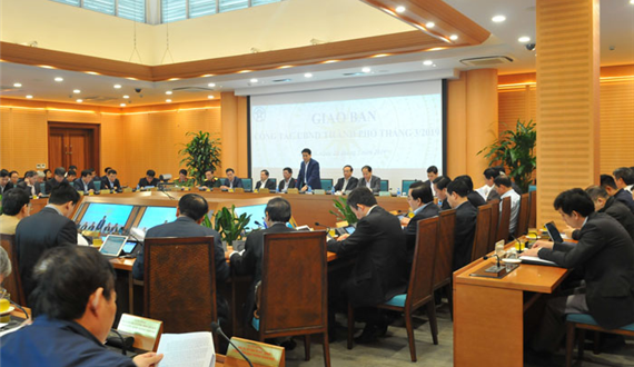Hà Nội: Giao ban công tác UBND Thành phố tháng 3 và Quý I năm 2019