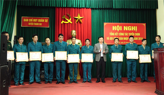 Huyện Thanh Oai tổng kết công tác tuyển chọn và gọi công dân nhập ngũ năm 2019