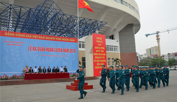 Quận Ba Đình tổ chức ra quân huấn luyện lực lượng vũ trang
