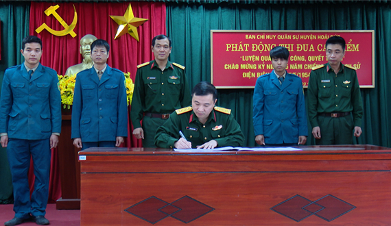 Ban Chỉ huy Quân sự huyện Hoài Đức phát động thi đua chào mừng kỷ niệm 65 năm chiến thắng lịch sử Điện Biên Phủ