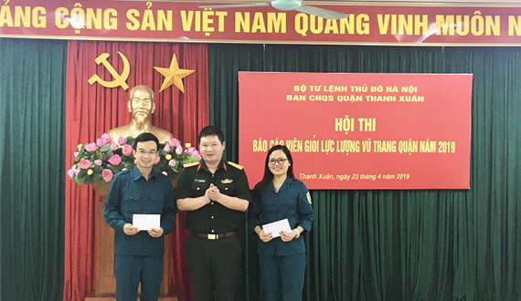 Hội thi Báo cáo viên giỏi lực lượng vũ trang quận Thanh Xuân năm 2019