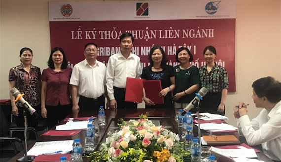 Lễ ký thỏa thuận liên ngành giữa Hội Phụ nữ, Hội Nông dân Thành phố với Agribank Chi nhánh Hà Tây 1