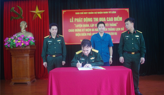 Ban chỉ huy Quân sự quận Nam Từ Liêm phát động đợt thi đua cao điểm “Luyện quân, lập công, quyết thắng”