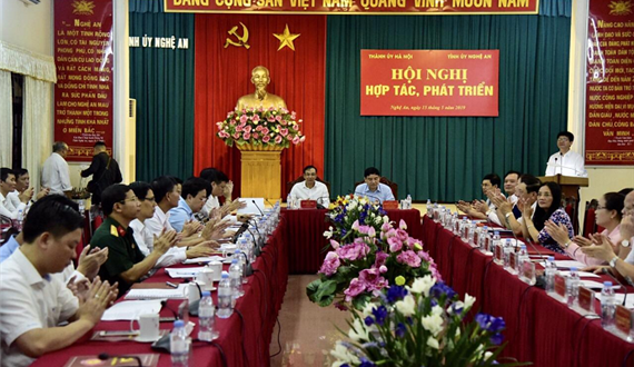 Đẩy mạnh hợp tác, phát huy tiềm năng, lợi thế của Thủ đô Hà Nội và tỉnh Nghệ An