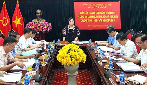 Kiểm tra thực hiện Chương trình 03-CTr/TU của Thành ủy tại quận Ba Đình