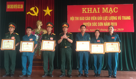 Hội thi báo cáo viên giỏi lực lượng vũ trang huyện Sóc Sơn năm 2019