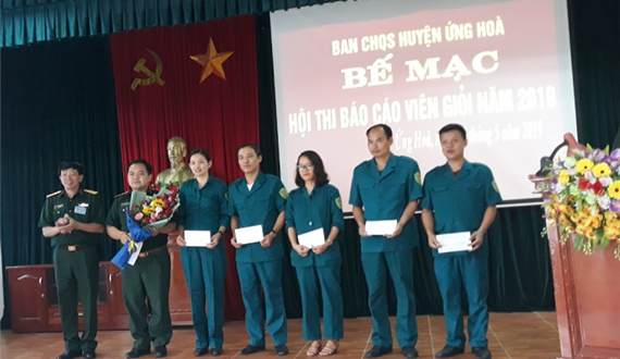 Hội thi báo cáo viên giỏi lực lượng vũ trang huyện Ứng Hòa năm 2019