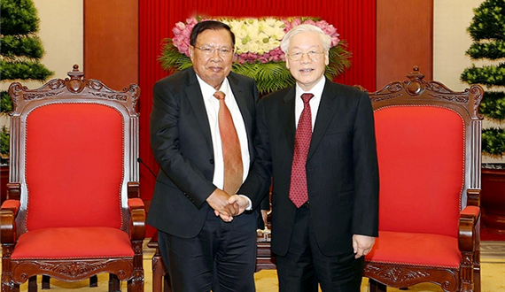 Tổng Bí thư, Chủ tịch nước Nguyễn Phú Trọng tiếp Tổng Bí thư, Chủ tịch nước Lào