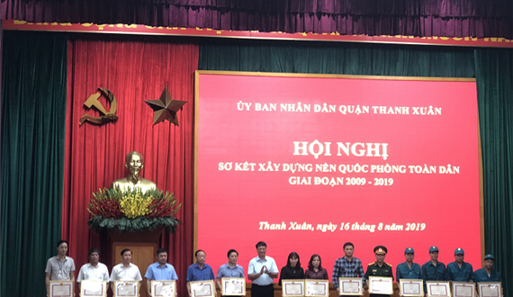 Quận Thanh Xuân sơ kết 10 năm xây dựng nền quốc phòng toàn dân giai đoạn 2009-2019