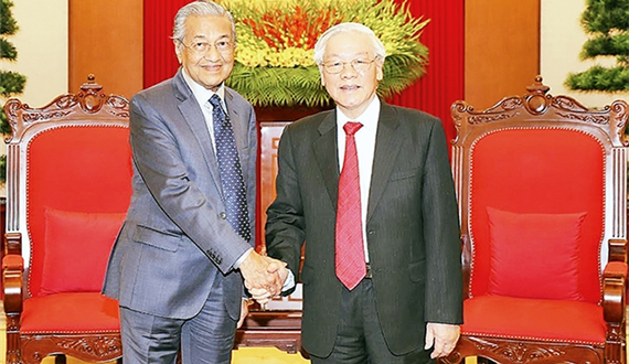 Tổng Bí thư, Chủ tịch nước Nguyễn Phú Trọng tiếp Thủ tướng Ma-lai-xi-a M.Mô-ha-mét