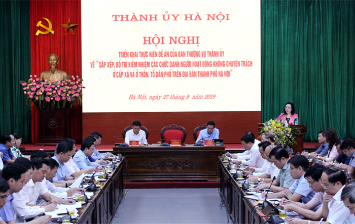 Thành ủy Hà Nội triển khai Đề án sắp xếp, bố trí kiêm nhiệm các chức danh người hoạt động không chuyên trách
