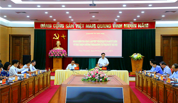 Kiểm tra việc thực hiện Chương trình 08-CTr/TU của Thành ủy tại Quận ủy Nam Từ Liêm