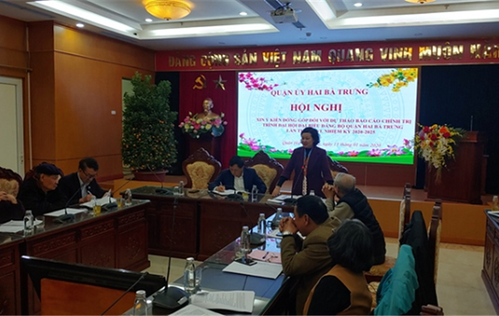  Hội nghị lấy ý kiến đóng góp dự thảo Báo cáo Chính trị trình Đại hội đại biểu Đảng bộ quận Hai Bà Trưng lần thứ XXVI