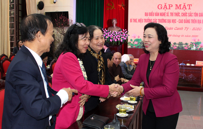 Gặp mặt đại biểu văn nghệ sỹ, trí thức, chức sắc tôn giáo trên địa bàn Thành phố