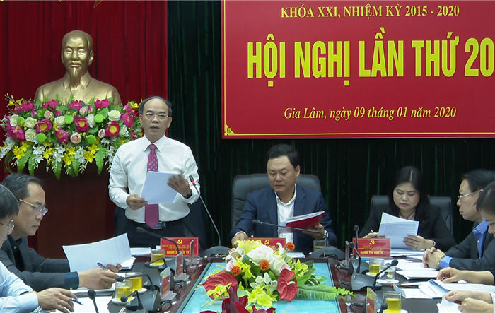 Hội nghị lần thứ 20 Ban Chấp hành Đảng bộ huyện Gia Lâm khóa XXI