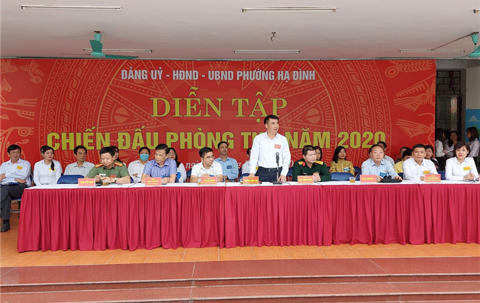 Quận Thanh Xuân tổ chức thành công diễn tập chiến đấu phòng thủ cấp phường năm 2020