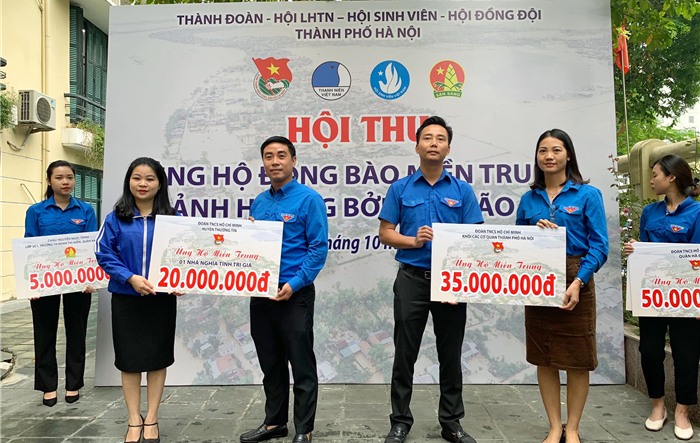Tuổi trẻ Thủ đô hội thu nguồn lực ủng hộ đồng bào miền Trung bị ảnh hưởng bởi cơn bão số 6