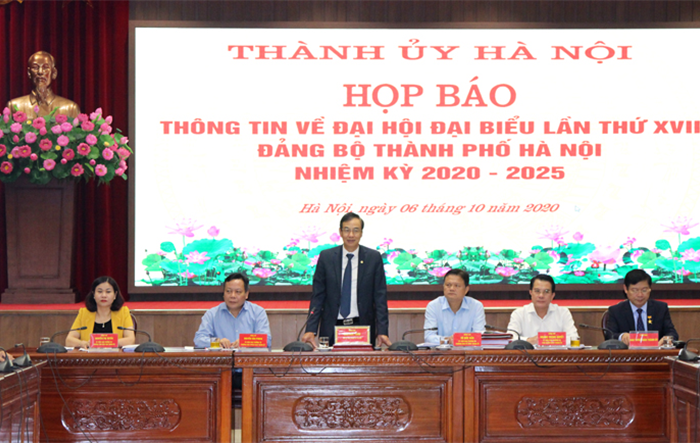 Đại hội lần thứ XVII Đảng bộ Thành phố Hà Nội diễn ra từ 11 đến 13 tháng 10 năm 2020
