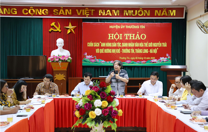 Hội thảo cuốn sách "Anh hùng dân tộc, danh nhân văn hóa thế giới Nguyễn Trãi với quê hương Nhị Khê - Thường Tín, Thăng Long, Hà Nội"