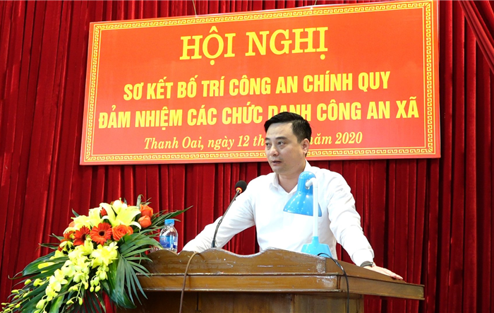 Hội nghị sơ kết bố trí Công an chính quy đảm nhiệm các chức danh Công an xã trên địa bàn huyện Thanh Oai