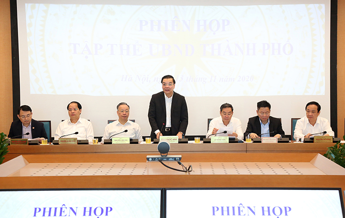 Tập thể UBND thành phố Hà Nội xem xét nhiều nội dung trình kỳ họp HĐND Thành phố cuối năm 2020
